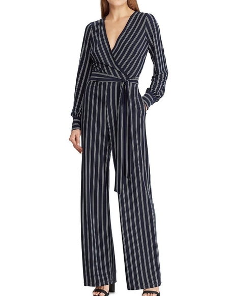 Lauren Ralph Lauren V- Neck long Sleeve Jumpsuit - Picture 1 of 2